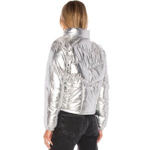 NWOT Central Park West Silver Puffer Jacket